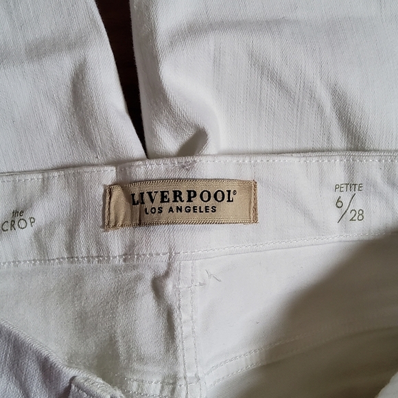 Liverpool GIA Glider The Crop Pull-On Jeans in Optic White Size Petite 6/28 New - Picture 8 of 12